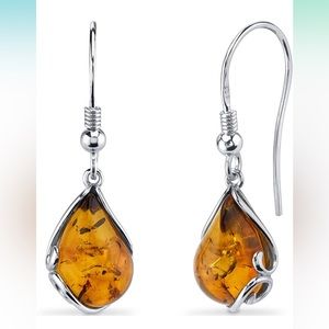 NWT Peora Baltic Amber teardrop earrings